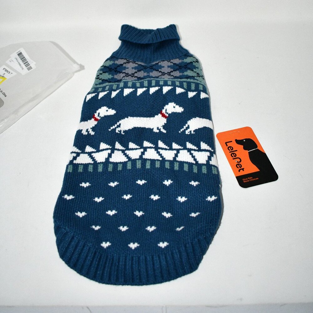 Lelepet Dachshund Sweater Turtleneck Dog Sweaters for Small Dogs SMALL NWT
